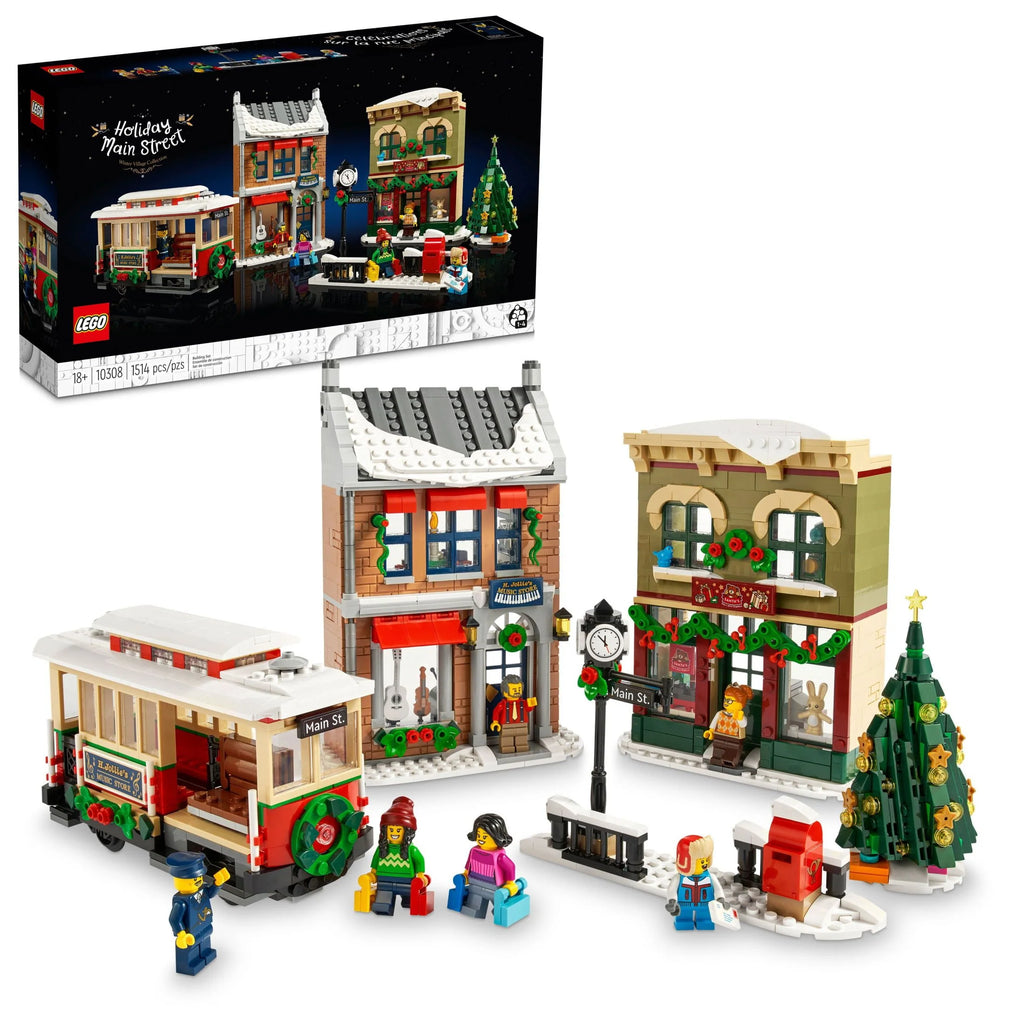 Building Set with Shops, Streetcar and 6 Minifigures X824368