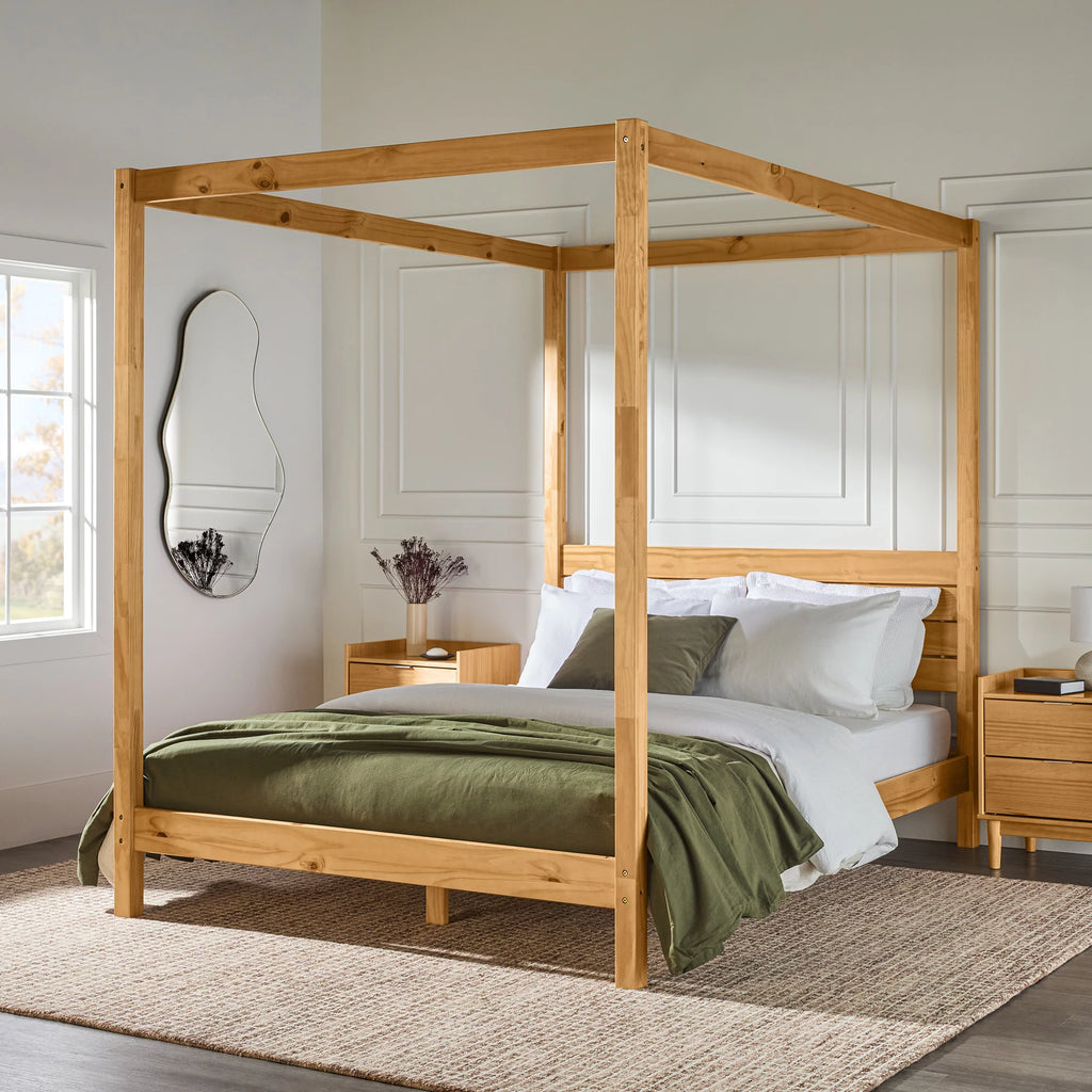 Queen Wood Canopy Bedframe B24019
