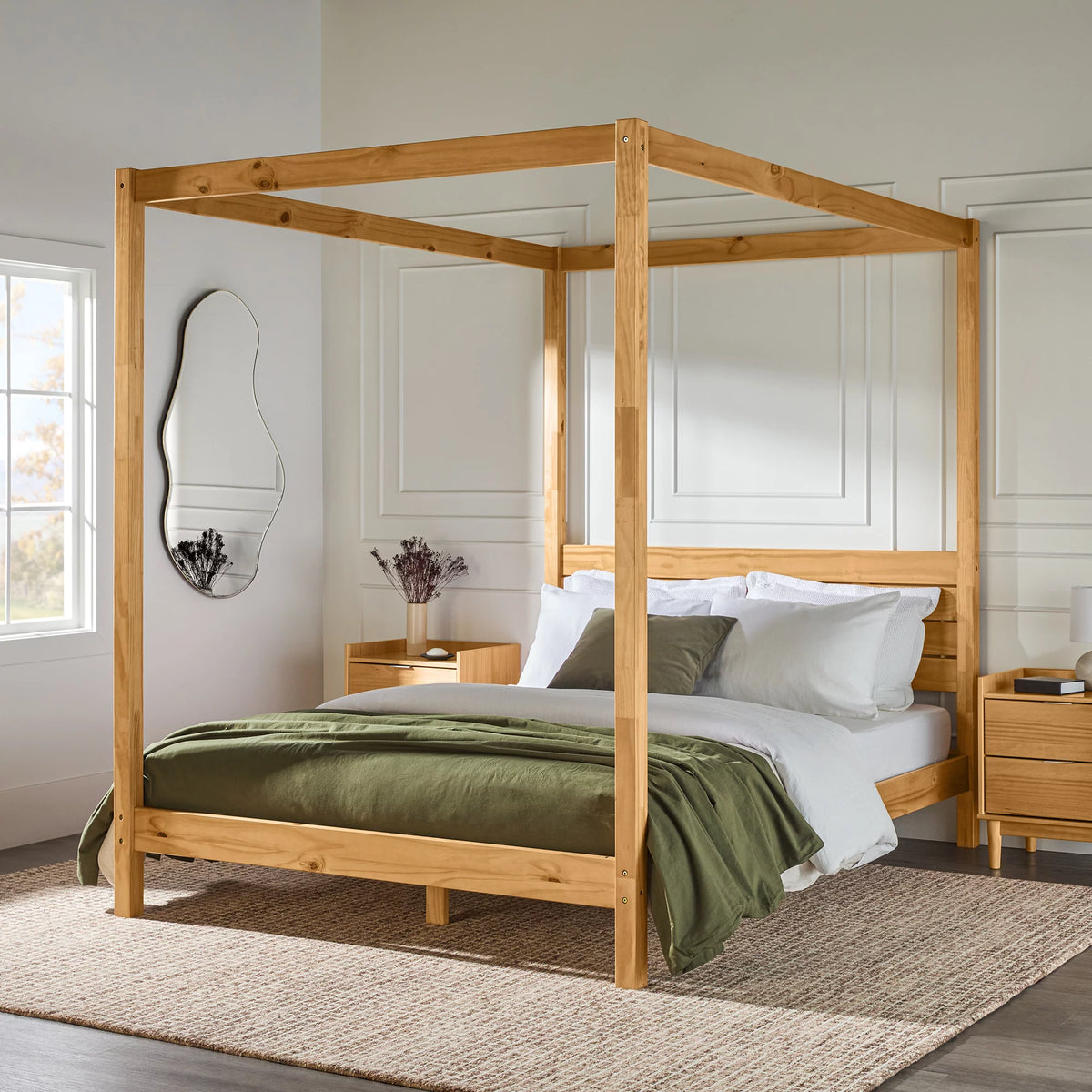 Queen Wood Canopy Bedframe B24019