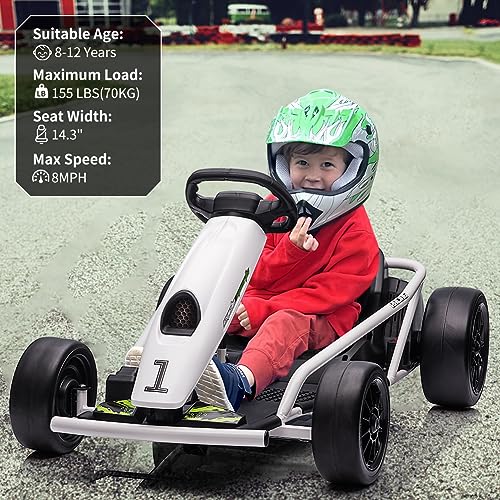 24V Kids Go Kart 300W*2 Motors 9Ah Battery 8.1MPH Ride On Toy P589736