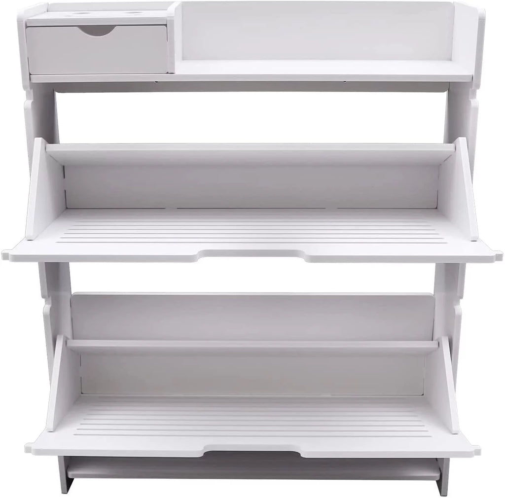 White 2 Tier Shoe Cabinet O930174