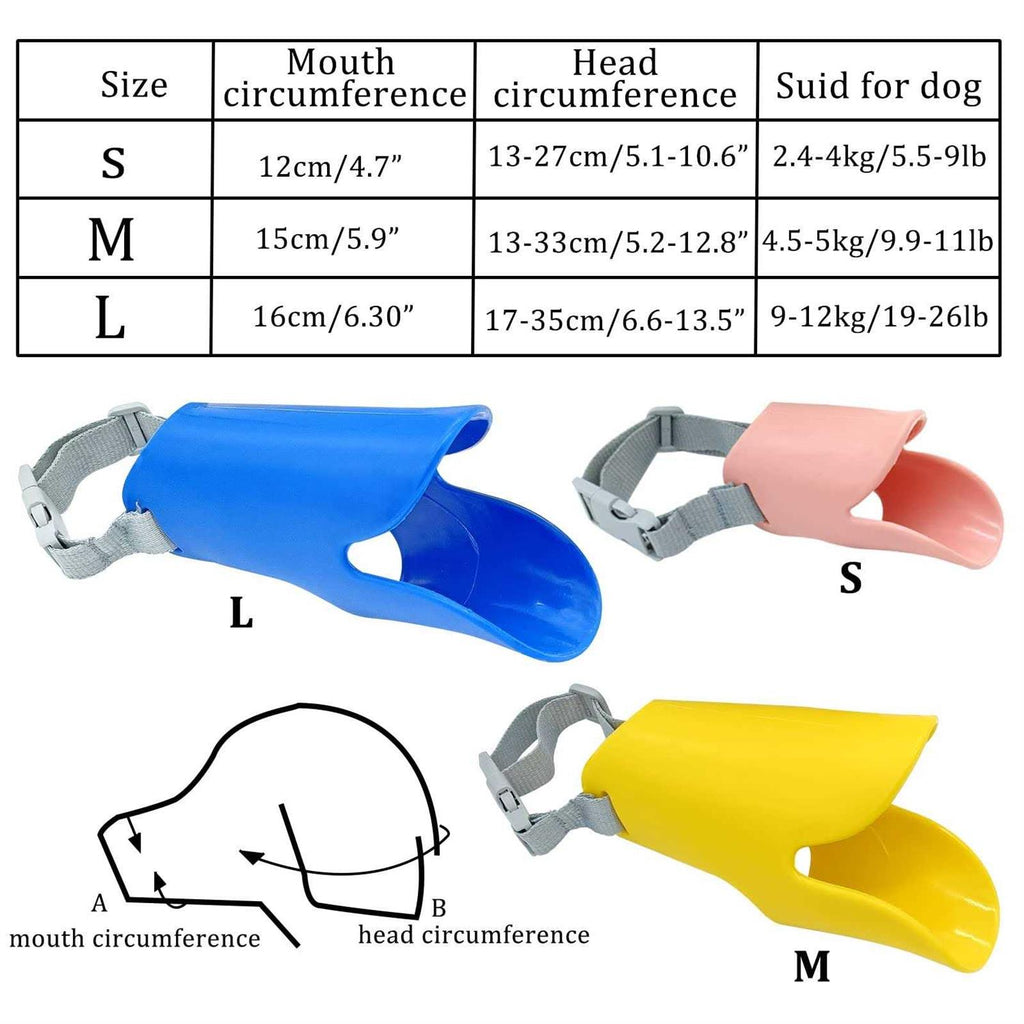 3pcs Silicone Dog Muzzle Anti Barking Chewing Adjustable F85055
