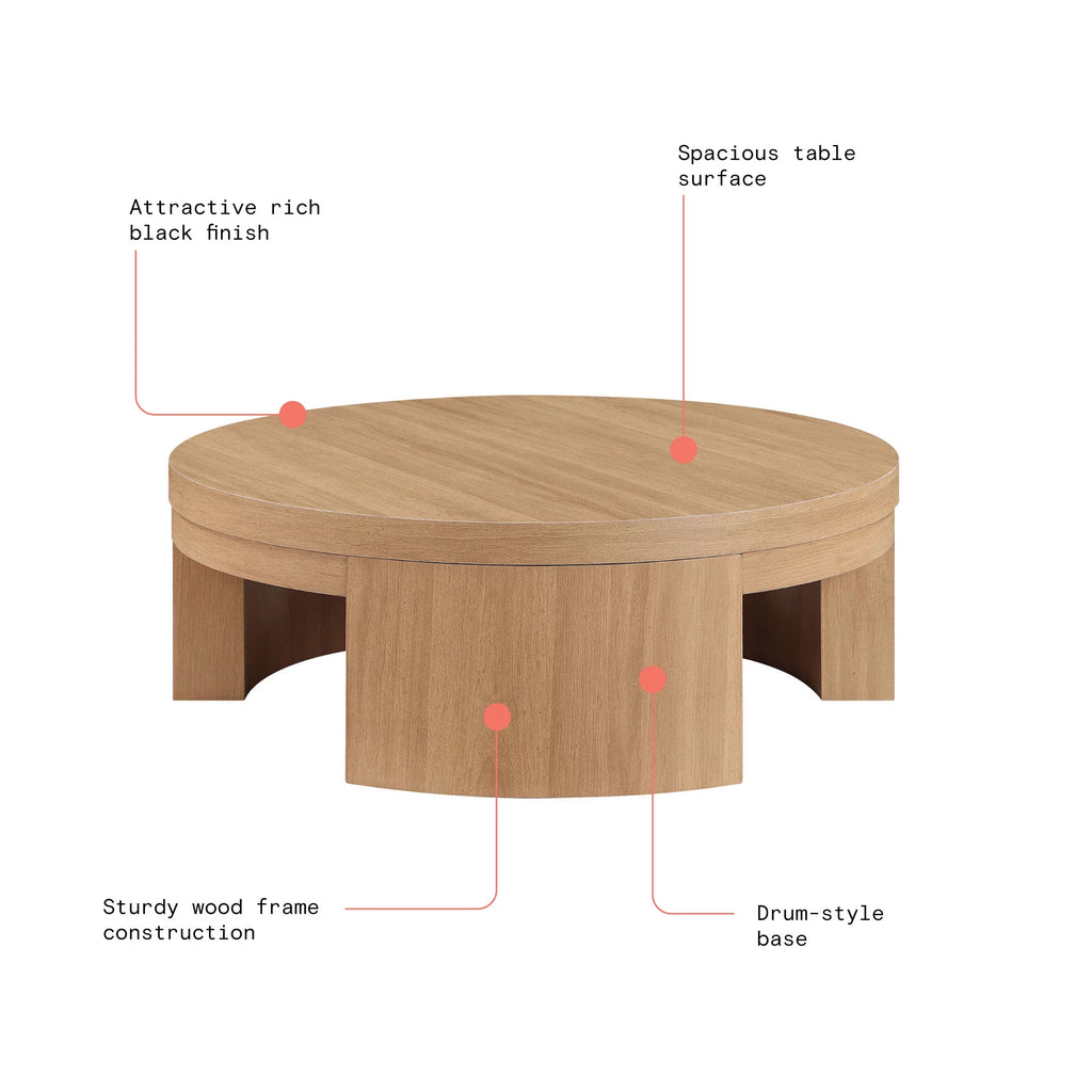 Round Black Coffee Table H476
