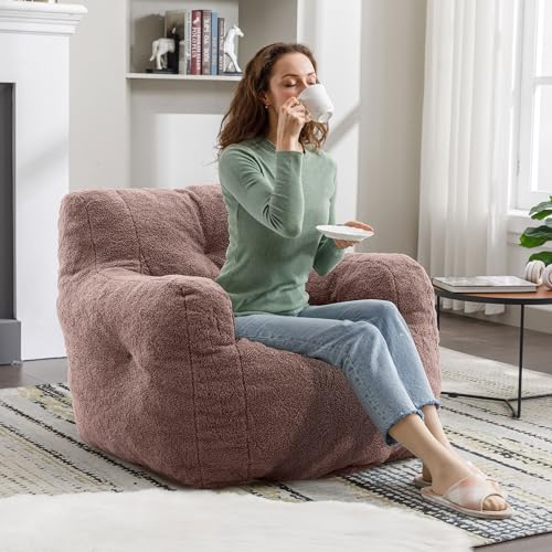White Tufted Bean Bag Chair Y860