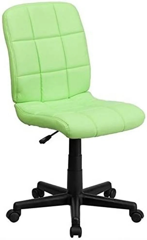 Green Faux Leather Mid-Back Office Chair D612