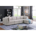 Light Gray Linen Reversible Sectional Sofa with Ottoman M68837