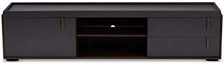 Gray and Walnut Wood TV Stand P428362