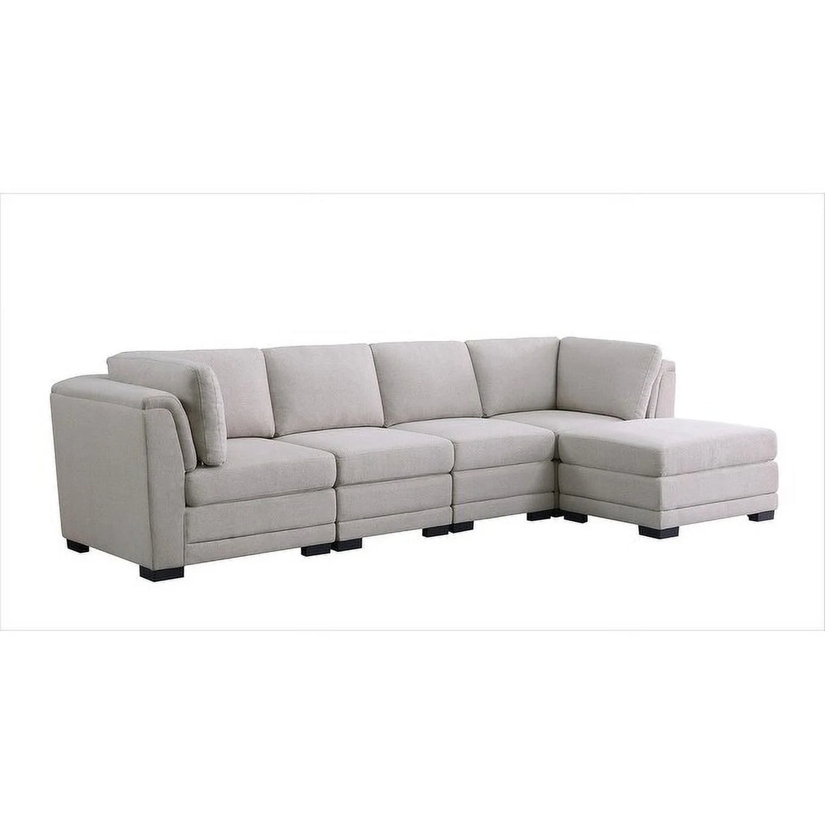 Light Gray Linen Reversible Sectional Sofa with Ottoman M68837