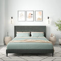 Gray King Upholstered Platform Bed Frame A91964