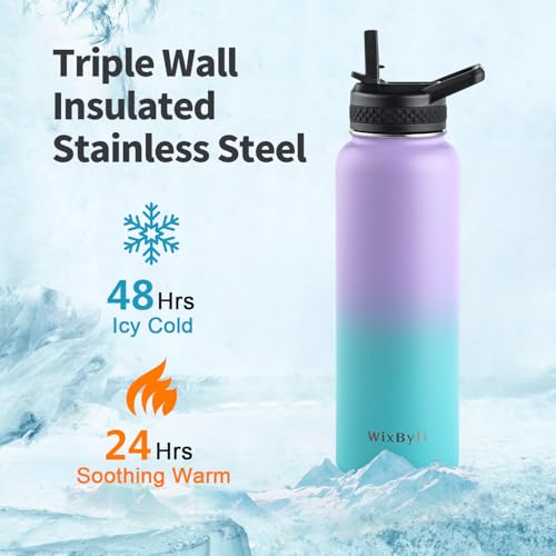 64 oz Insulated Stainless Steel Water Bottle with Straw G823708