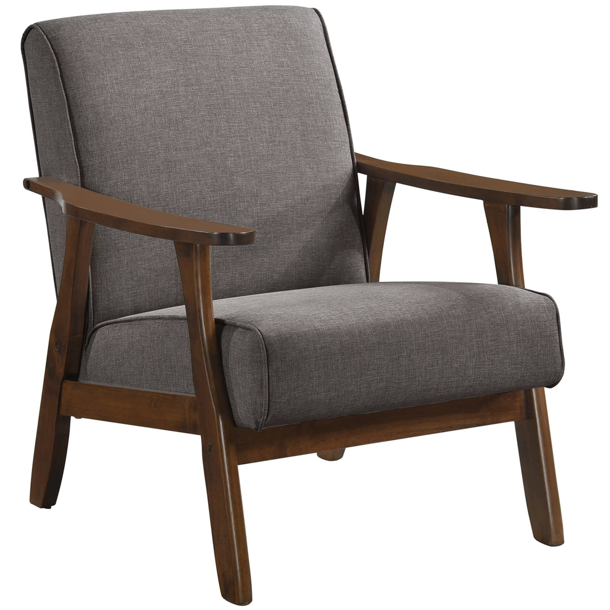 Dark Grey Upholstered Linen Accent Chair C51042