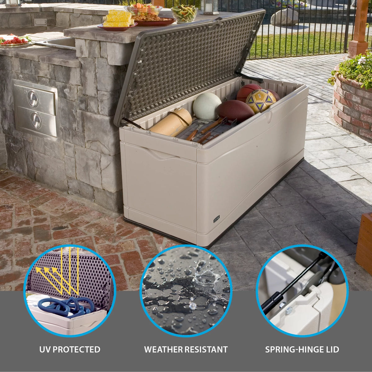 Heavy-Duty 130 Gallon Plastic Deck Box U257