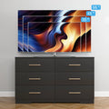 Black 6 Drawer Wood Dresser Y269100
