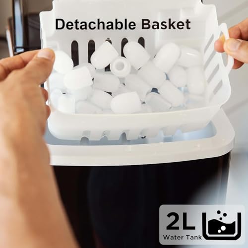 Countertop Ice Maker with 2L Capacity, 26lbs in 24Hrs, 2 Sizes Bullet Ice O7934