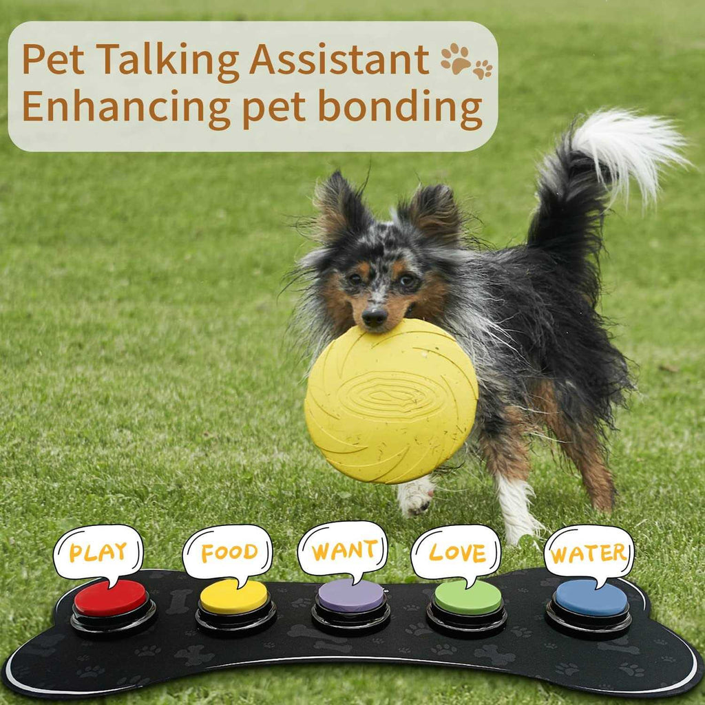 Set of 5 Dog Buttons with Rubber Mat I725