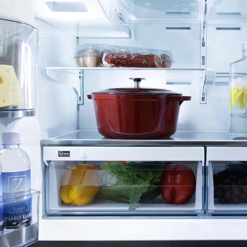 36 in. 4-Door French Door Refrigerator with Ice & Water Dispenser in Black Stainless & Polished Gold J4757