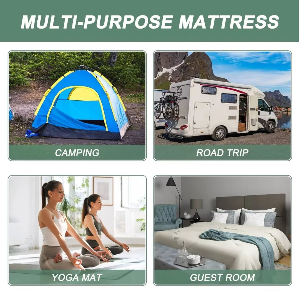 Japanese Floor Mattress Futon Mattress, Foldable Roll Up Mattress, Coffee, Full Size X548