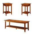 2 Piece Coffee Table and Set of 2 End Table Set in Cherry Q7748
