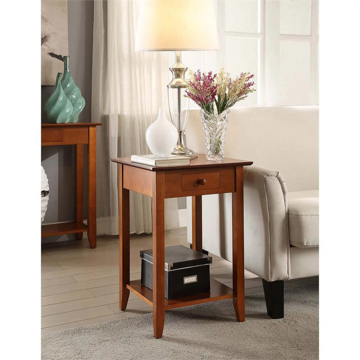 2 Piece Coffee Table and Set of 2 End Table Set in Cherry Q7748