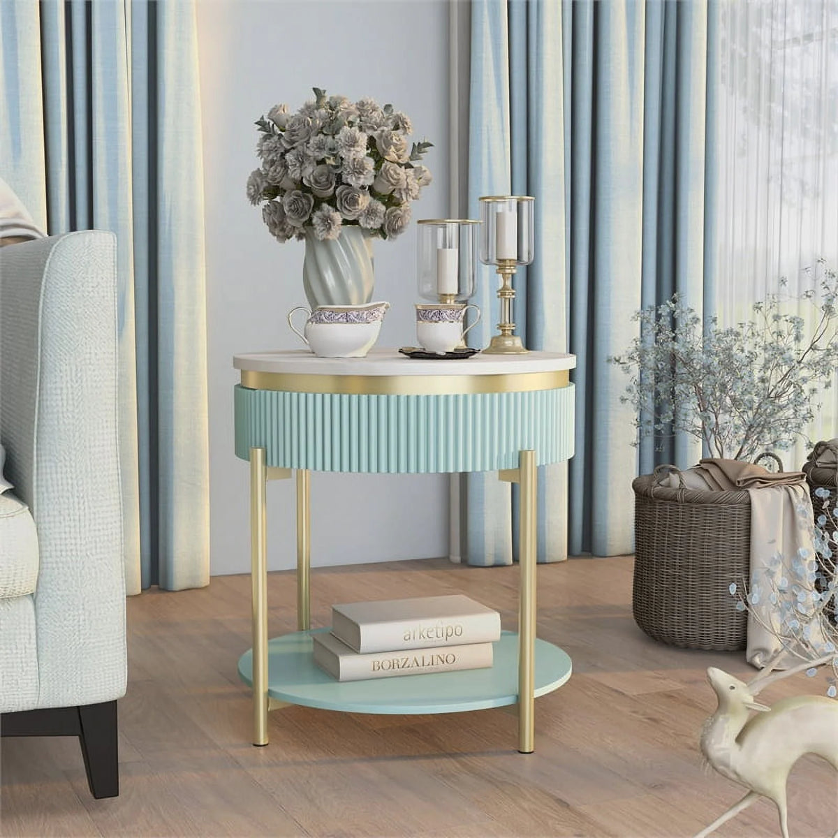 Contemporary Wood 1-Drawer End Table U648