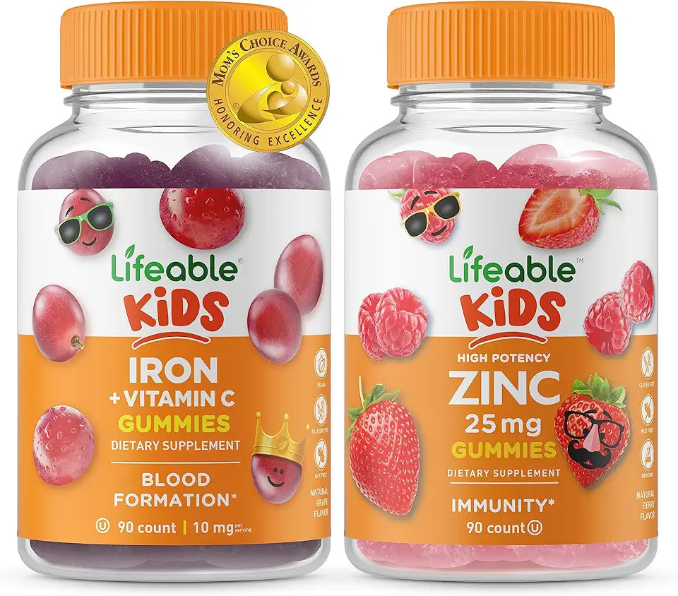 Iron & Vitamin C Kids + Zinc 25mg Gummies Bundle N828