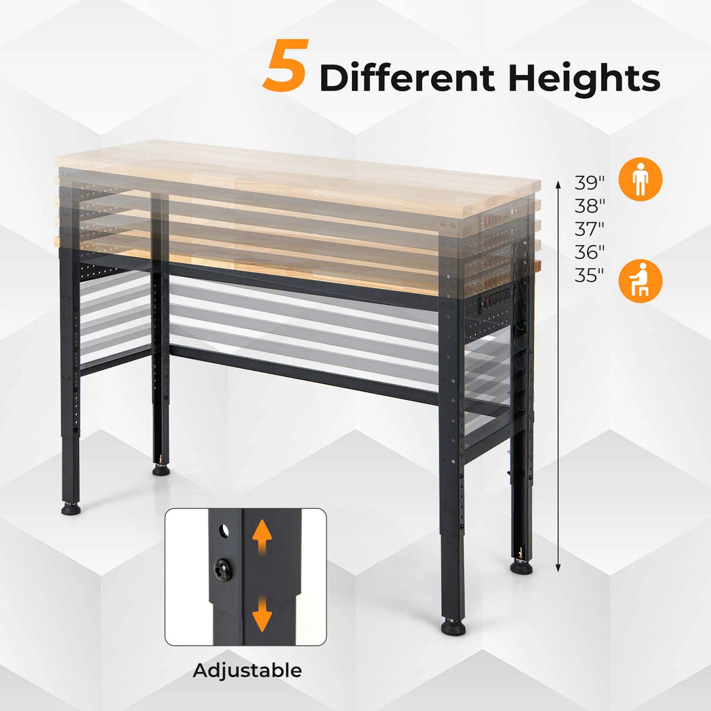 Adjustable Height Workbench with Power Outlets X96807
