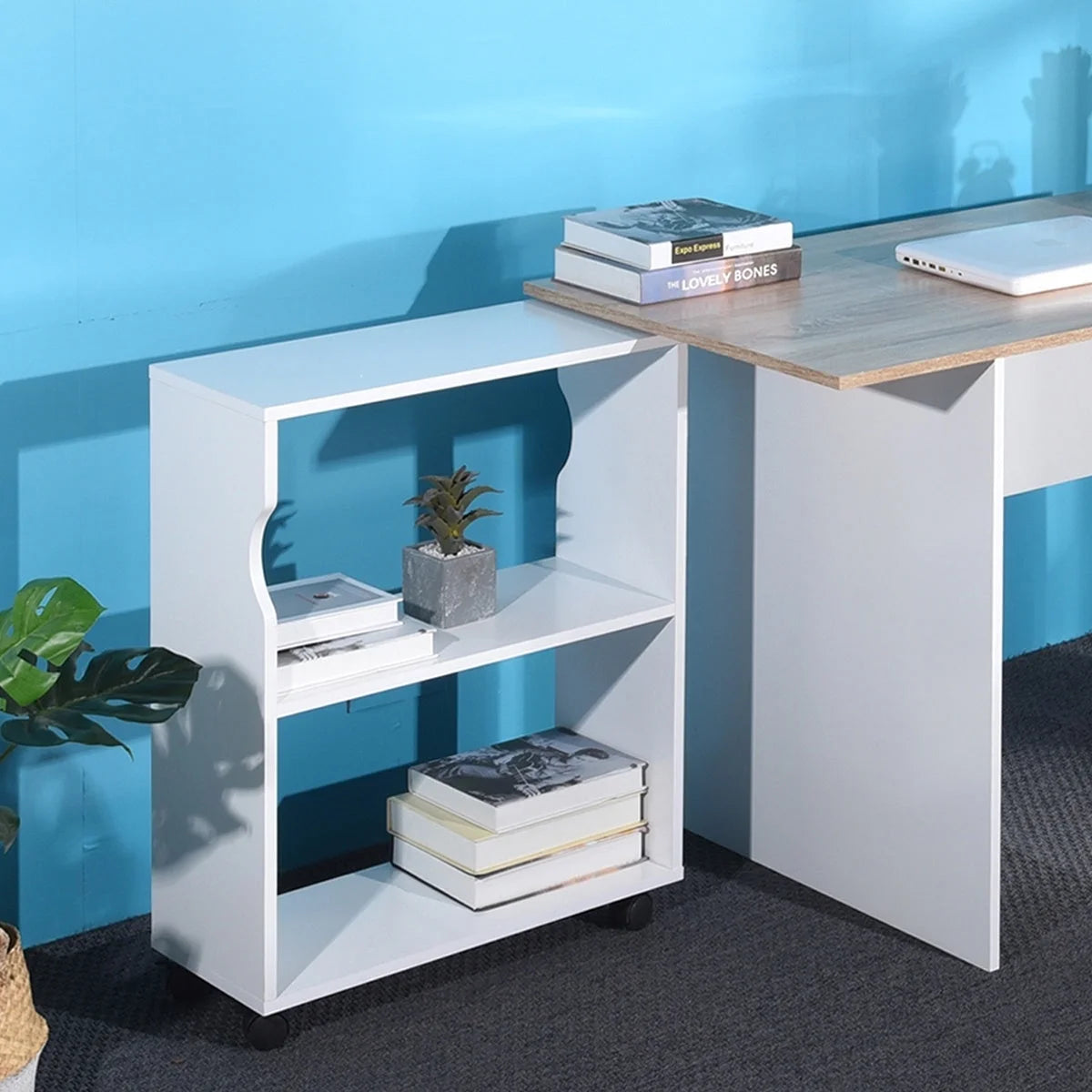 47.4" L Computer Desk with Bookcase Q57367