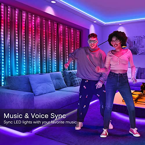 8ft x 6ft 144 LED RGB Color Changing Curtain Lights Y71257