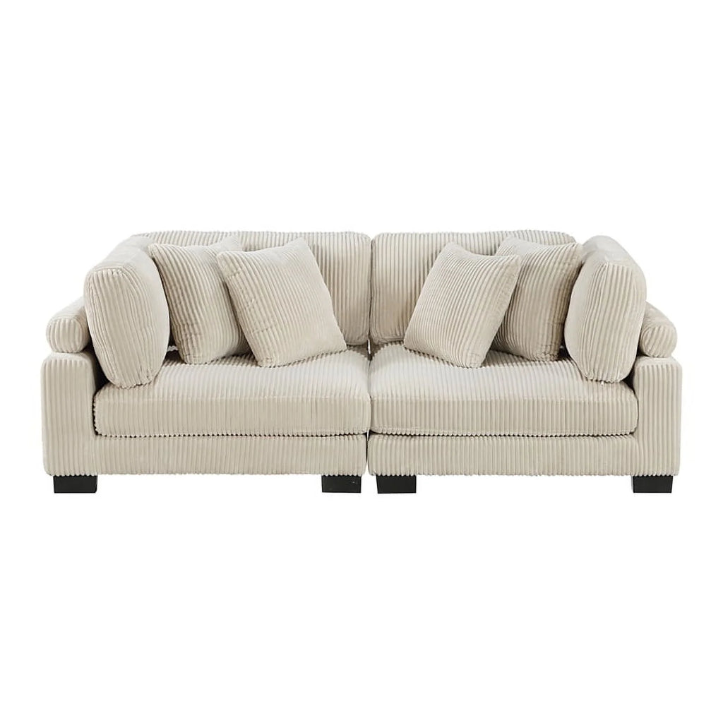 Beige Corduroy Loveseat E246