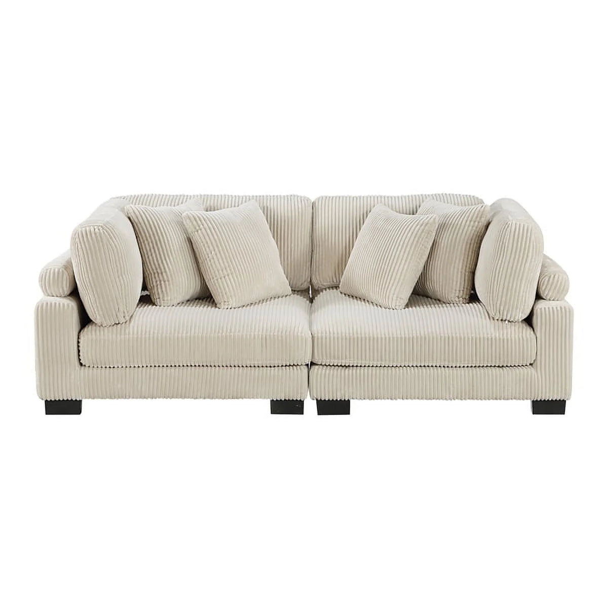 Beige Corduroy Loveseat E246