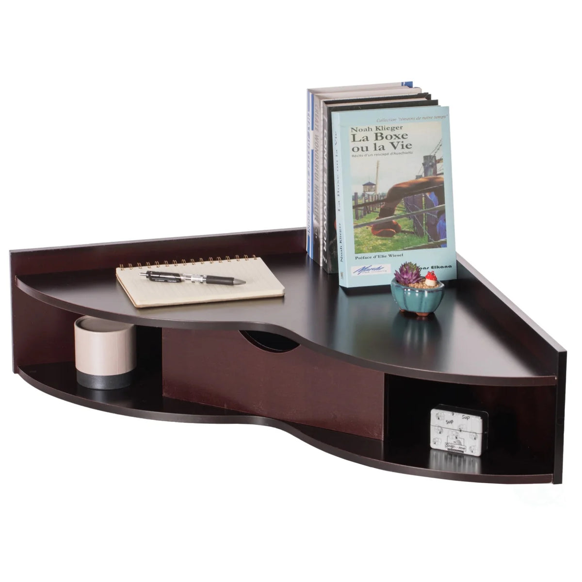 Heart Shaped Corner Desk with Drawer and Two Shelves G24481