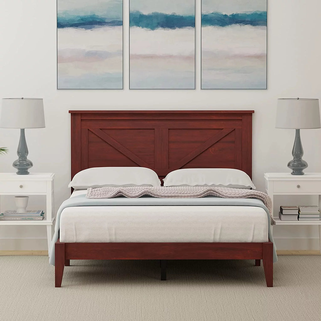 Solid Wood Platform Bed Full Q1744