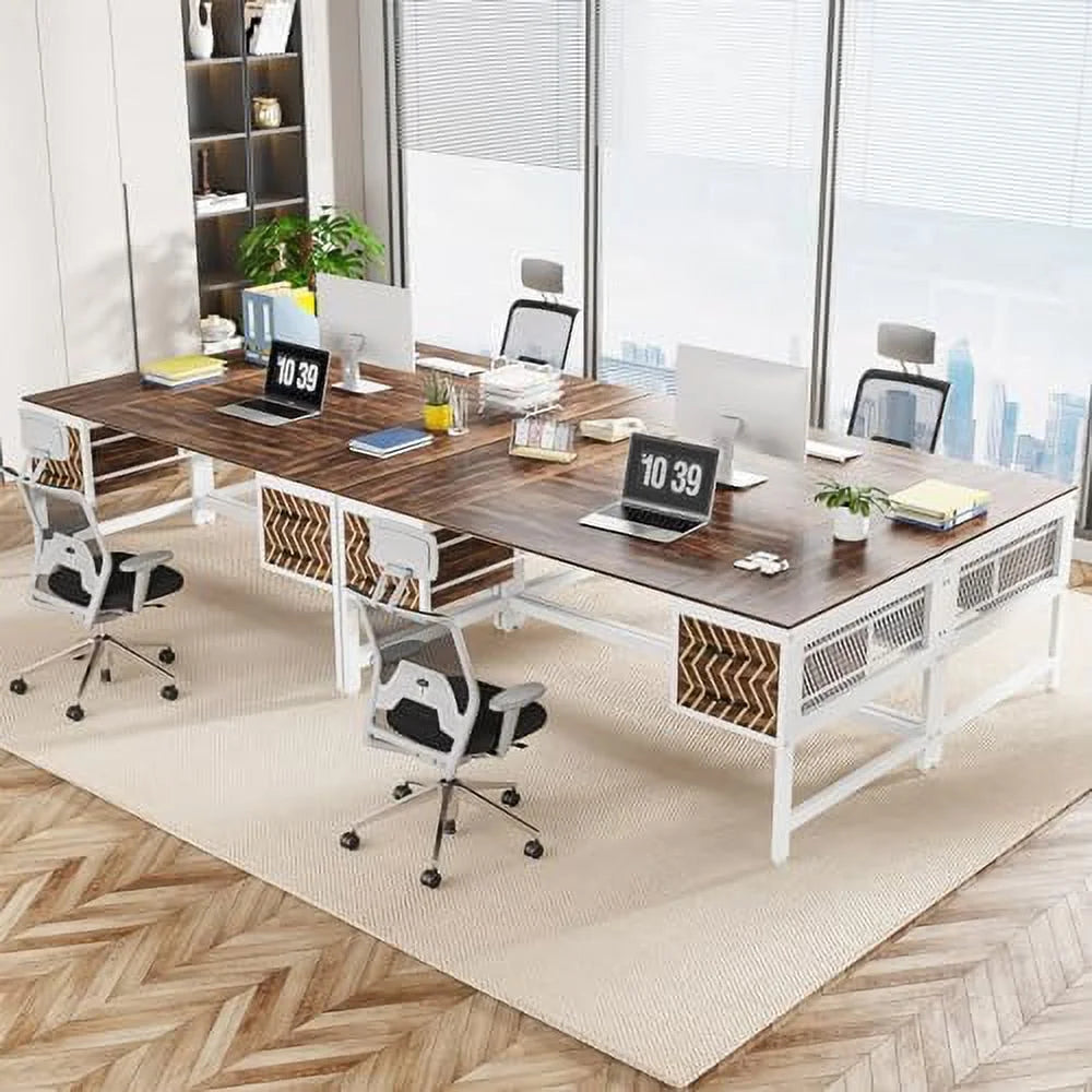Home Office Desk with Drawers 63" Computer Desk W49892