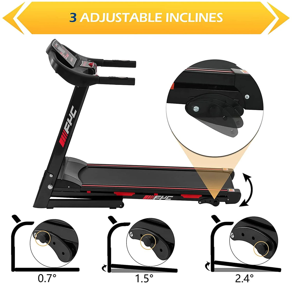 Folding Treadmill with Incline, 3.5HP H128