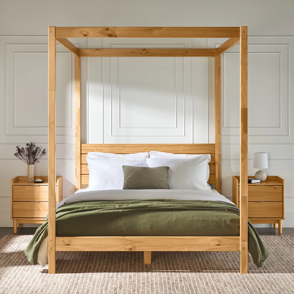 Queen Wood Canopy Bedframe B24019