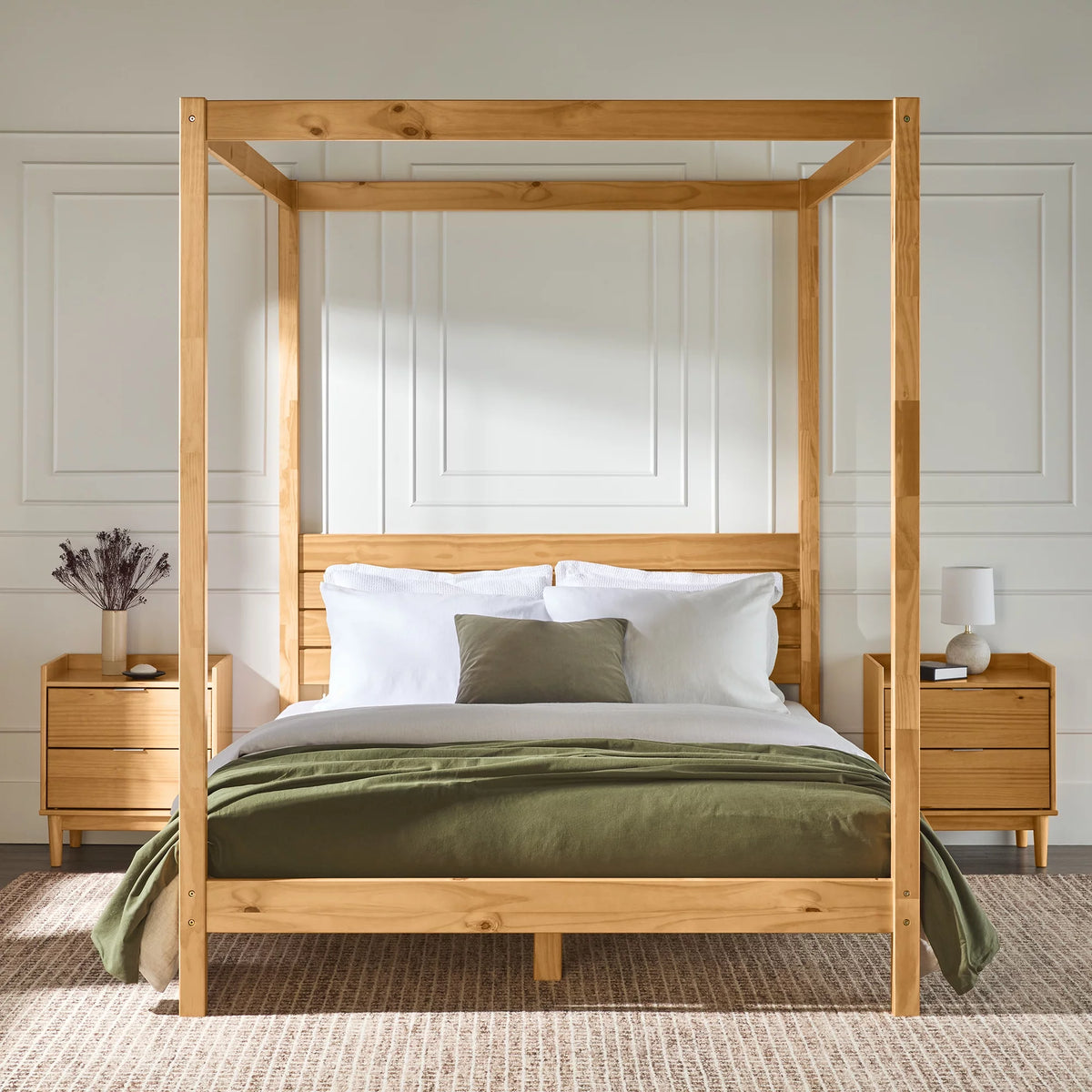 Queen Wood Canopy Bedframe B24019