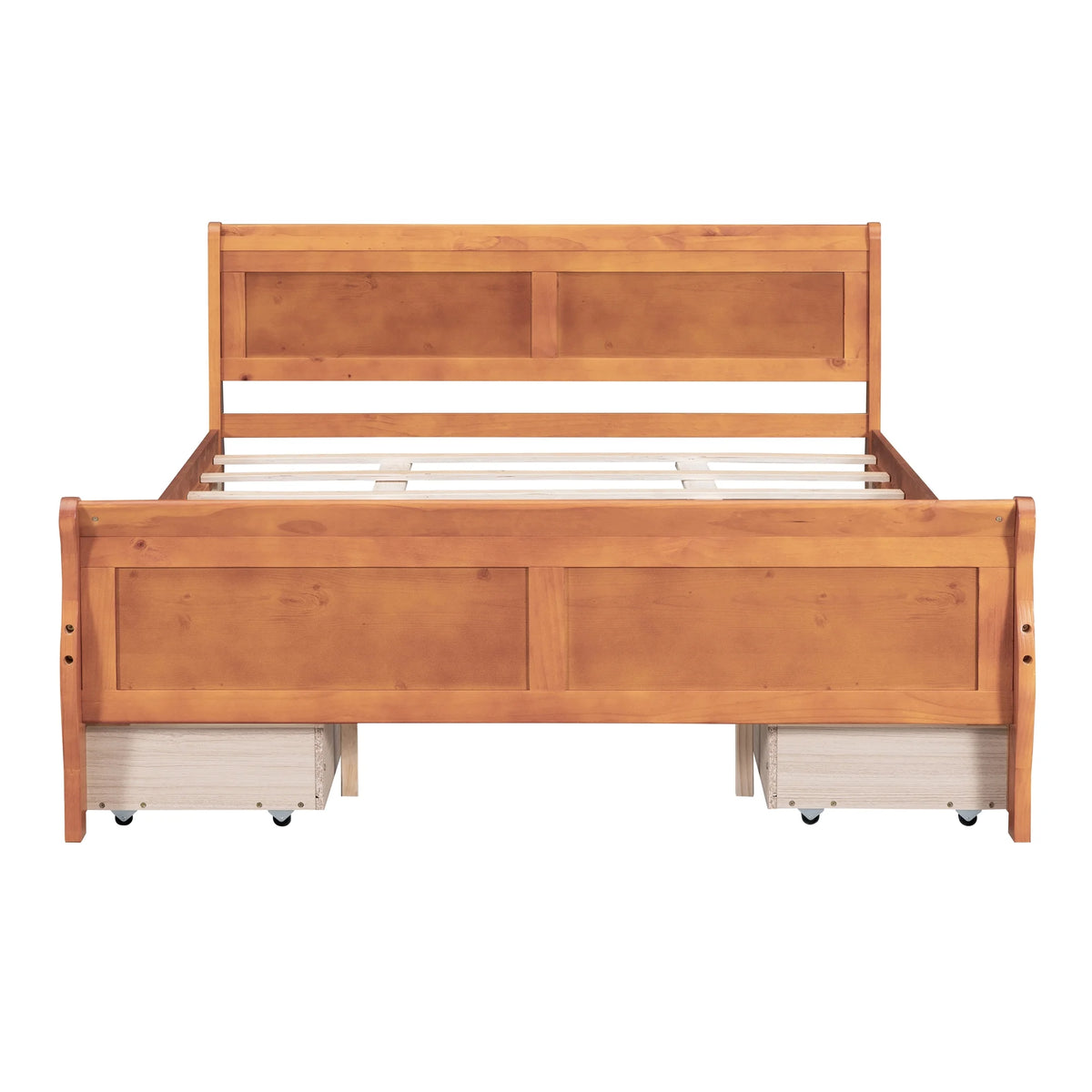 Queen Size Wood Platform Bed Frame with 4 Storage Drawers F909