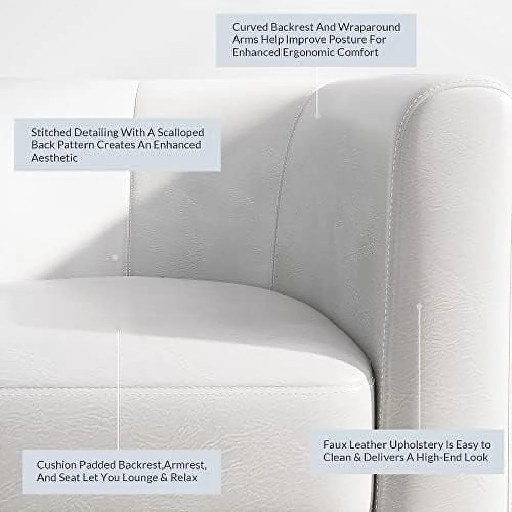 Linen Accent Barrel Chair with Flared Legs X266746