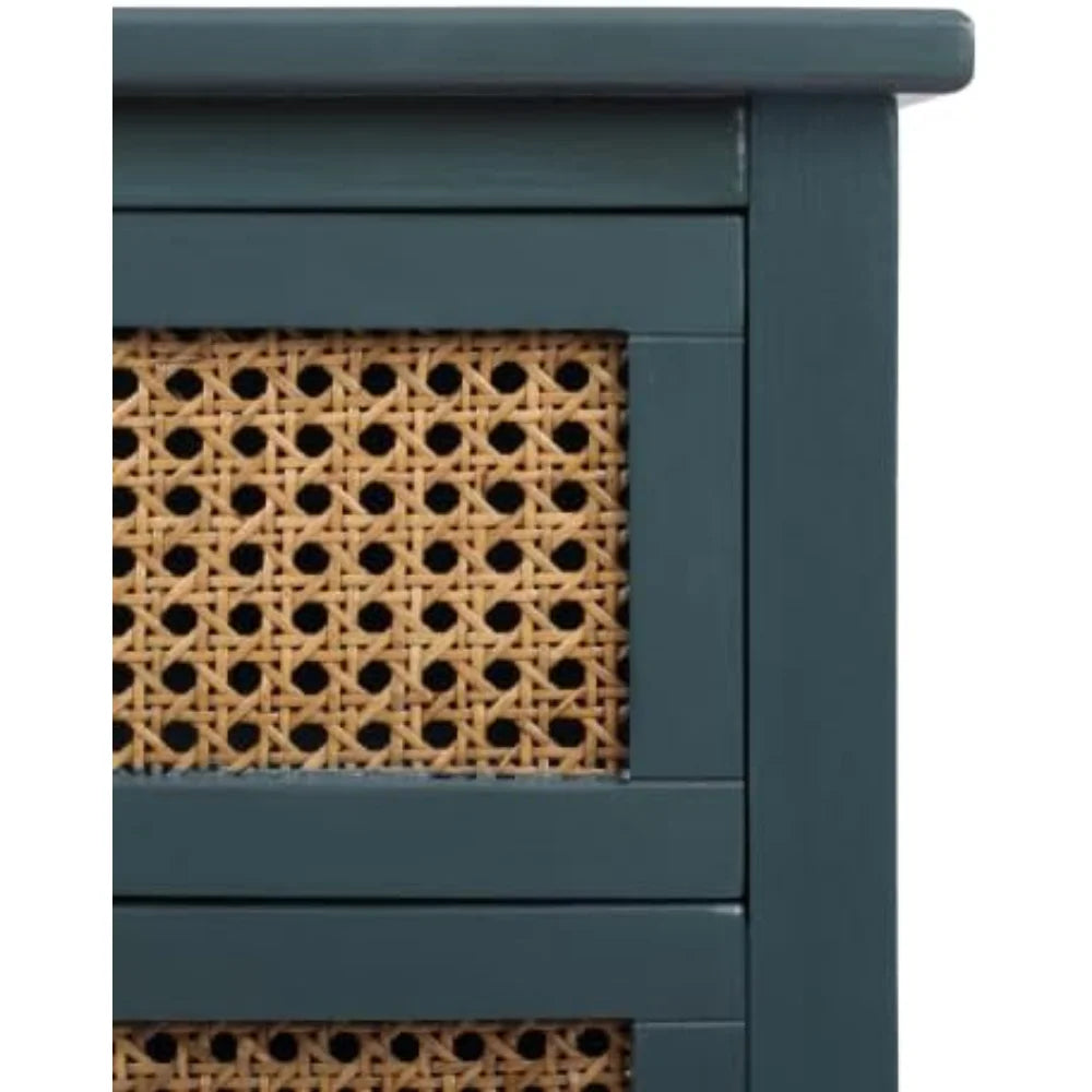 Natural Rattan 2 Drawer Side Table J321