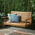 Teak Acacia Wood Outdoor Porch Swing B69158