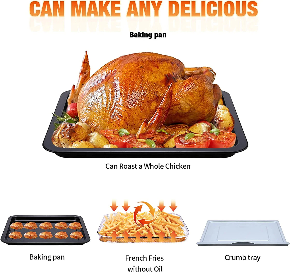 10 Quart Black Air Fryer Toaster Oven Q51495