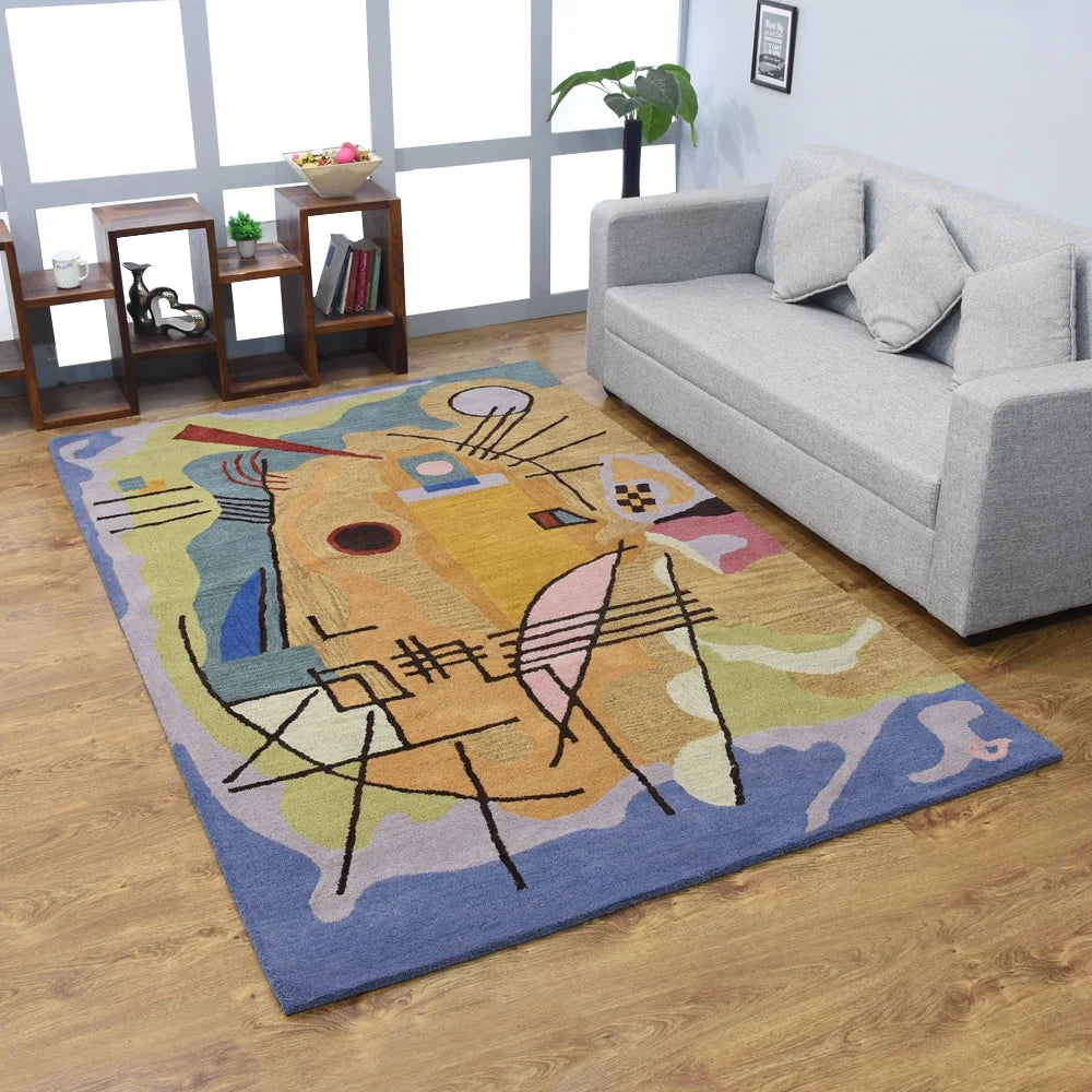 Hand Tufted Wool 9'x12' Geometric Area Rug P914