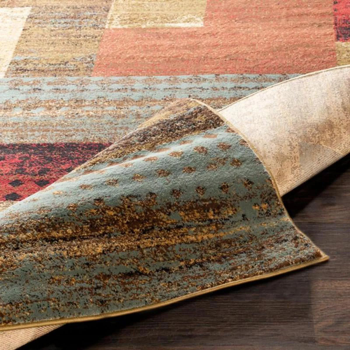 8x11 Dark Red Area Rug V5640