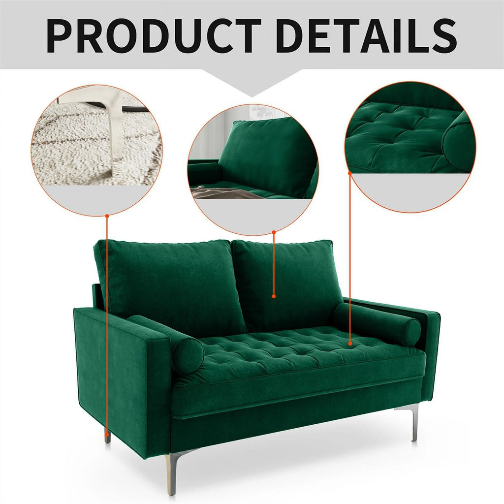 Green Velvet Loveseat A1400