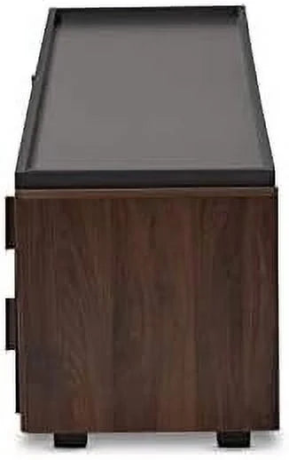 Gray and Walnut Wood TV Stand P428362
