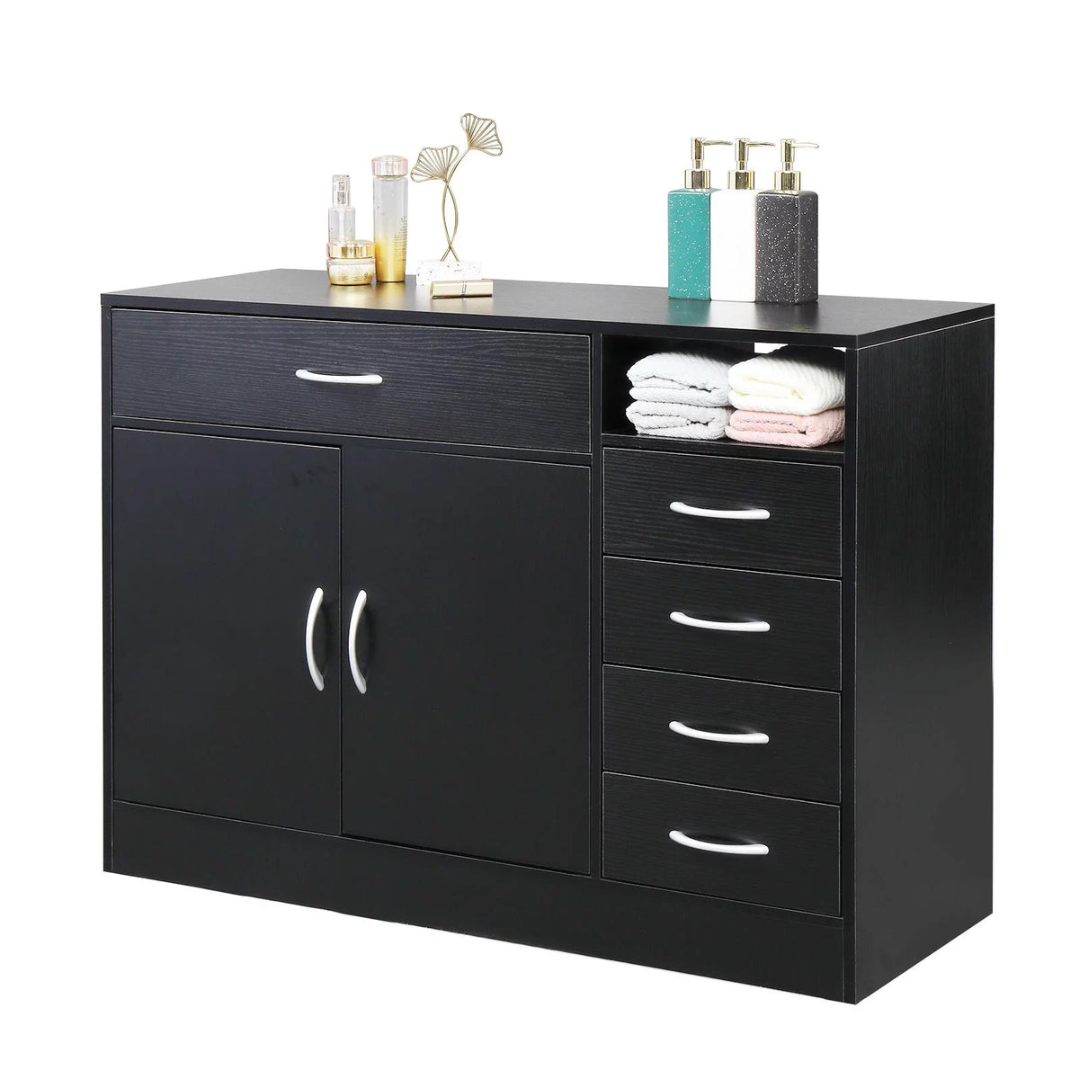 5 Drawer Black Storage Cabinet T649933