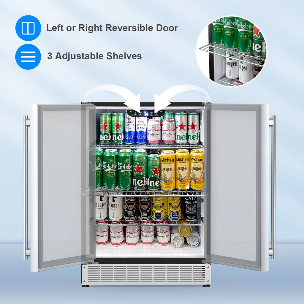 24" 5.4 Cu.Ft. Built-in Stainless Steel Beverage Fridge N24496