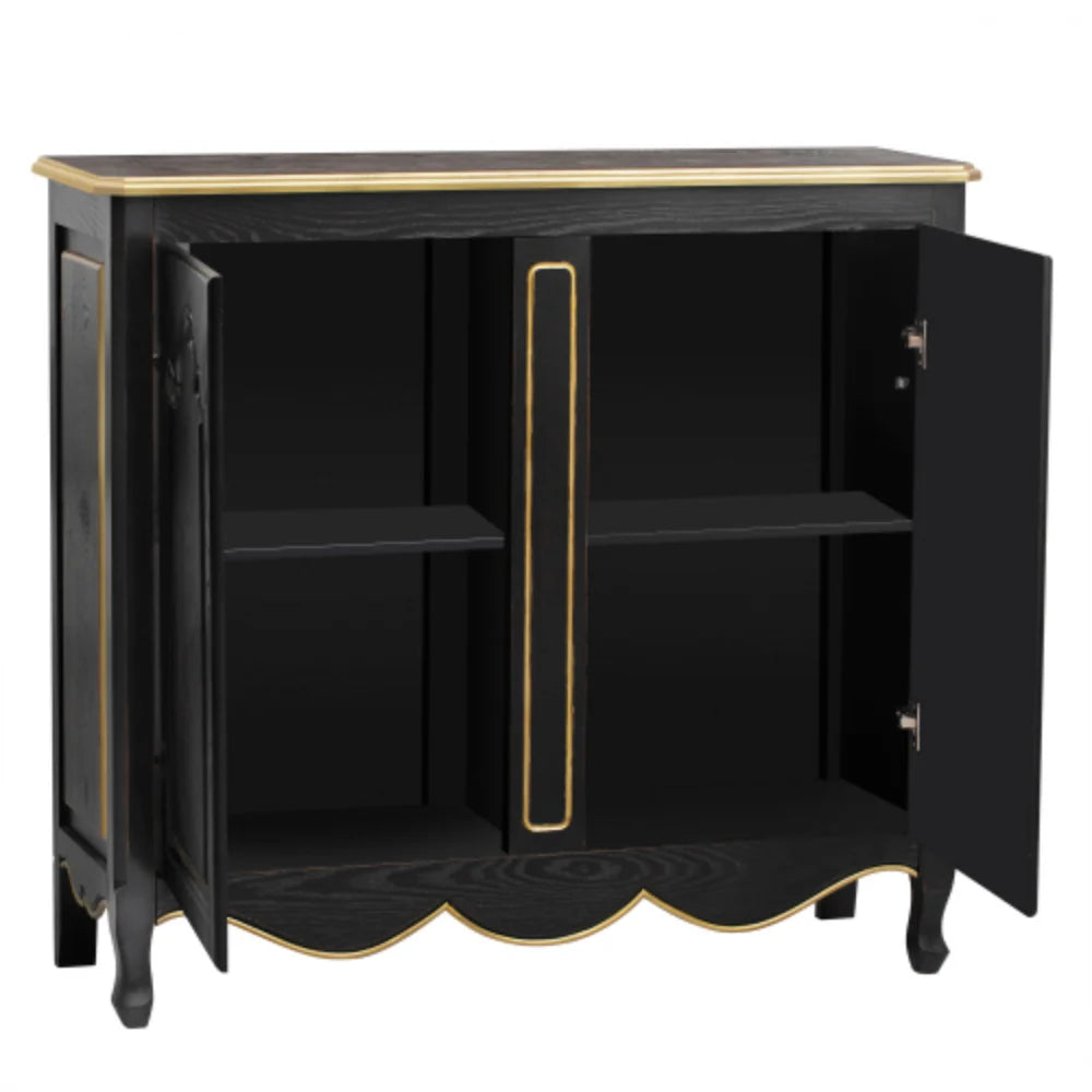 Black Storage Cabinet with 2 Doors W198