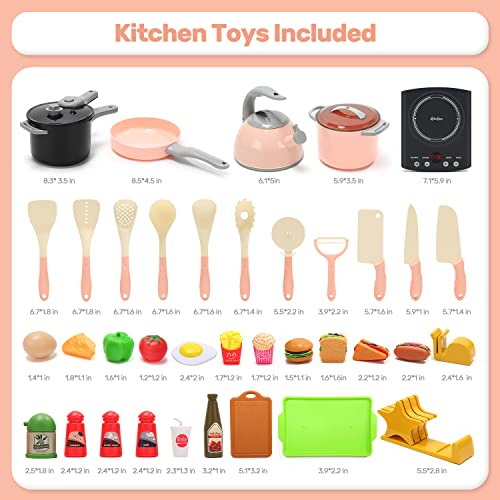 Pretend Play Kitchen Toy with Cookware and Play Food K64042