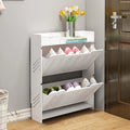 White 2 Tier Shoe Cabinet O930174